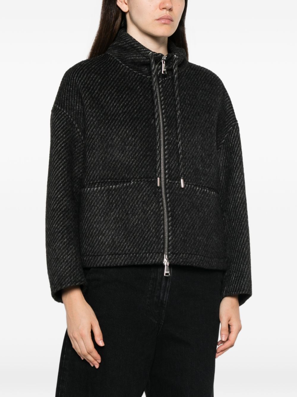 ERMANNO FIRENZE Cappotto corto grigio in misto lana 