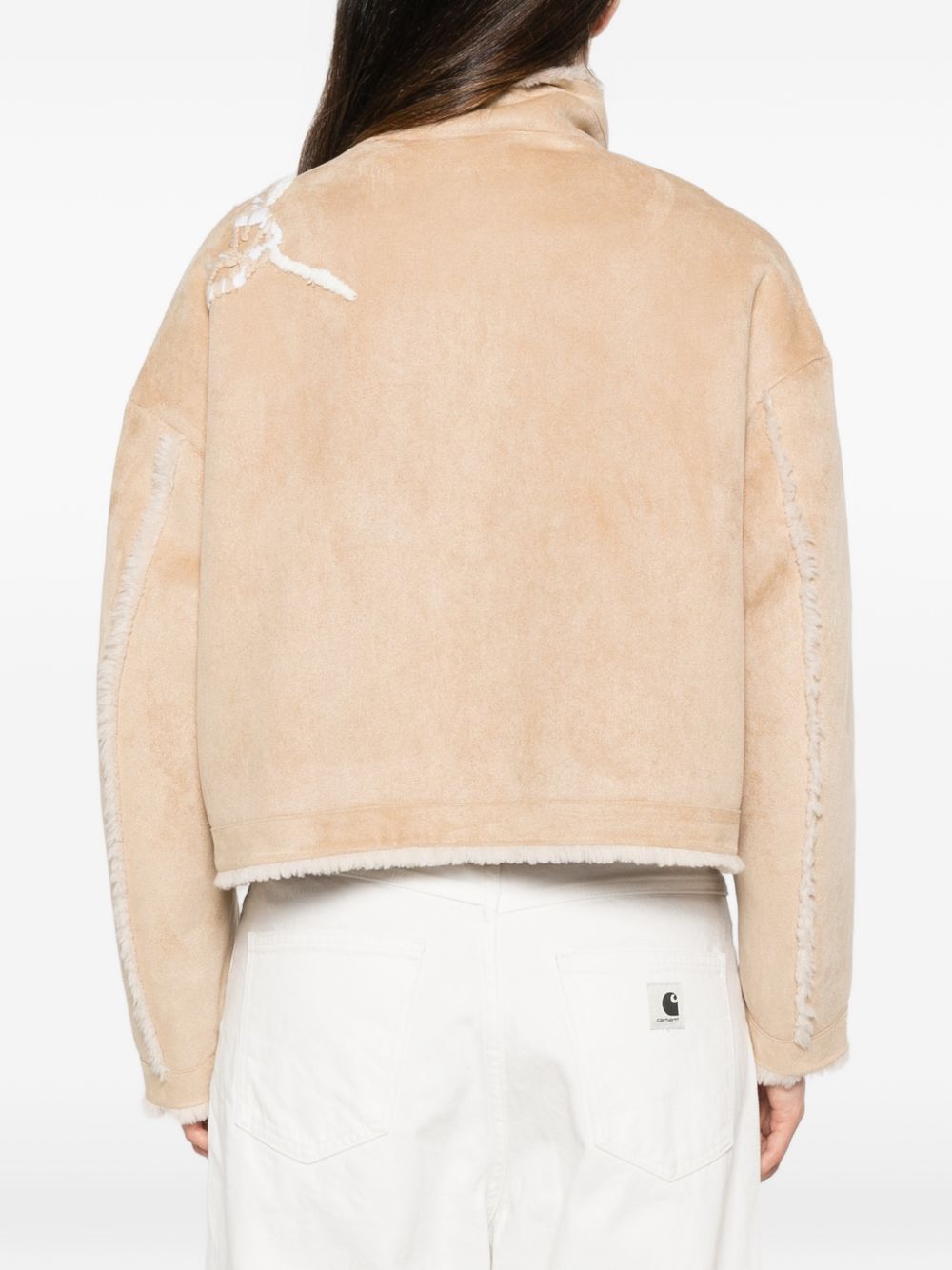 ERMANNO FIRENZE Cappotto corto beige con ricami 