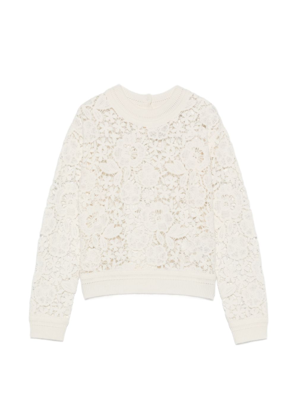 ERMANNO FIRENZE Maglia in macramè color ecrù 