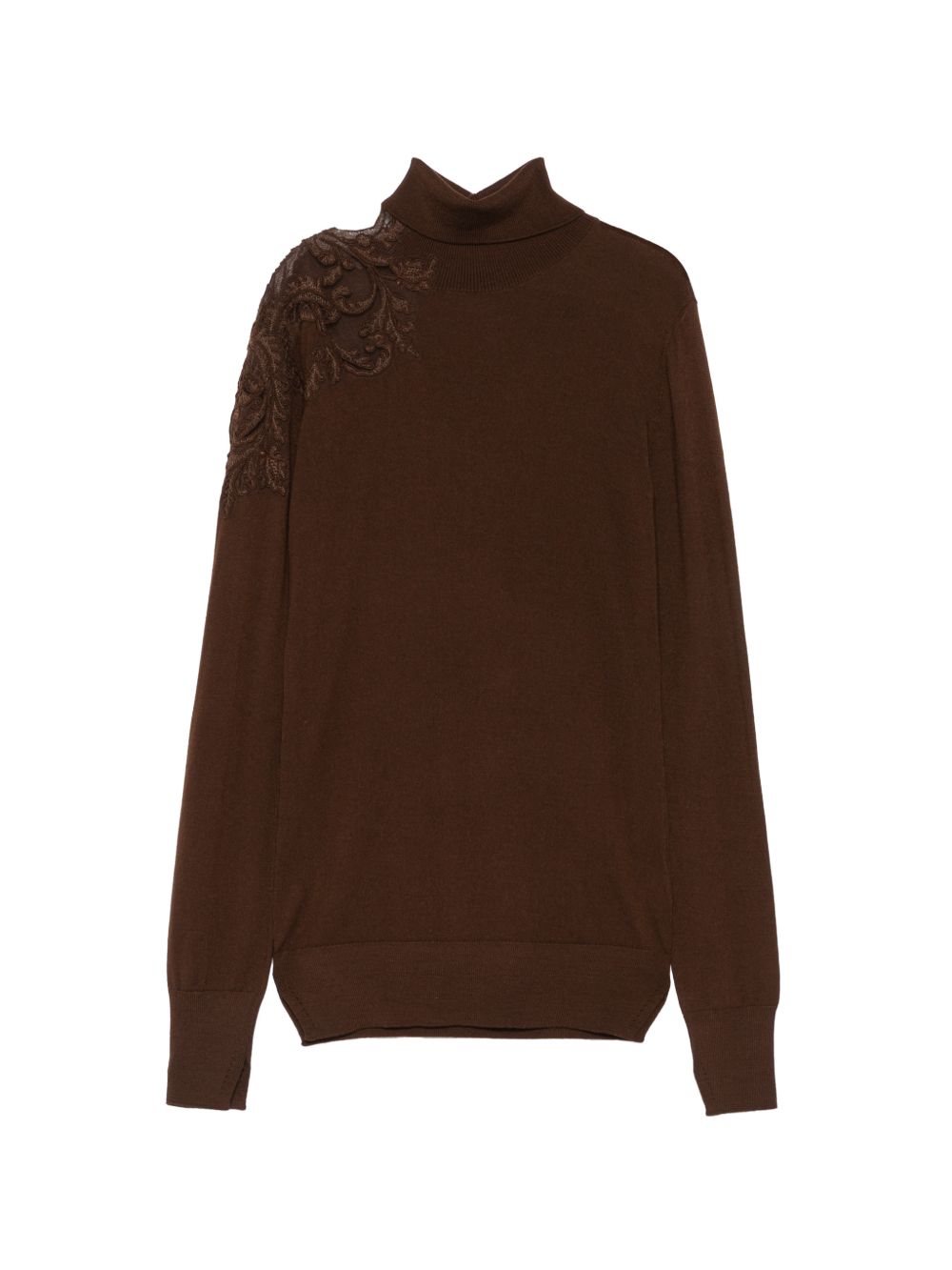 ERMANNO SCERVINO Maglia in lana a collo alto marrone 