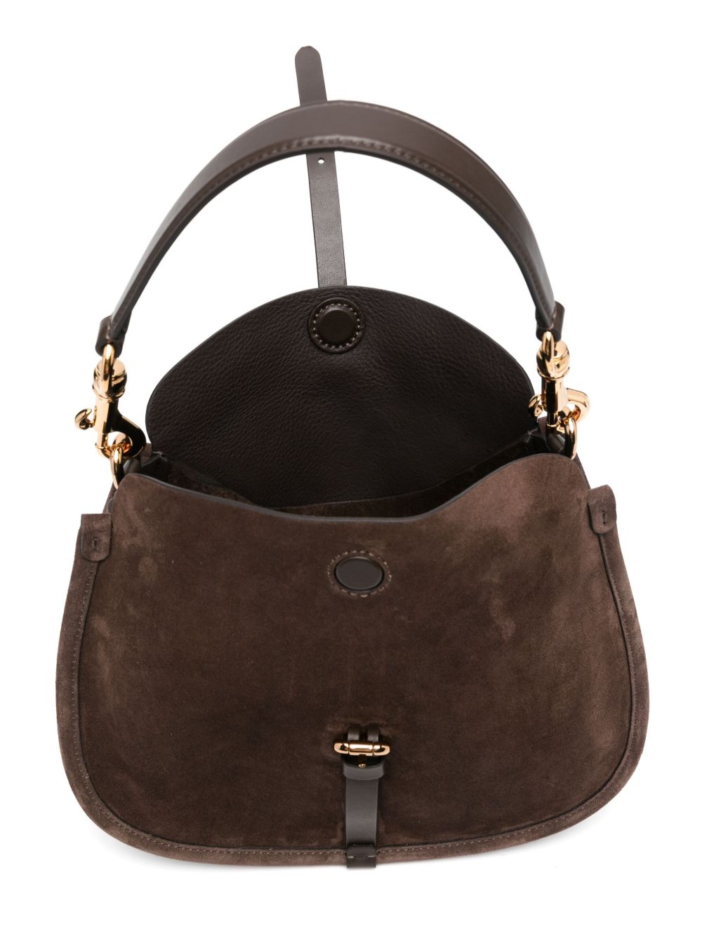ETRO Borsa Pony media in suede marrone scuro 