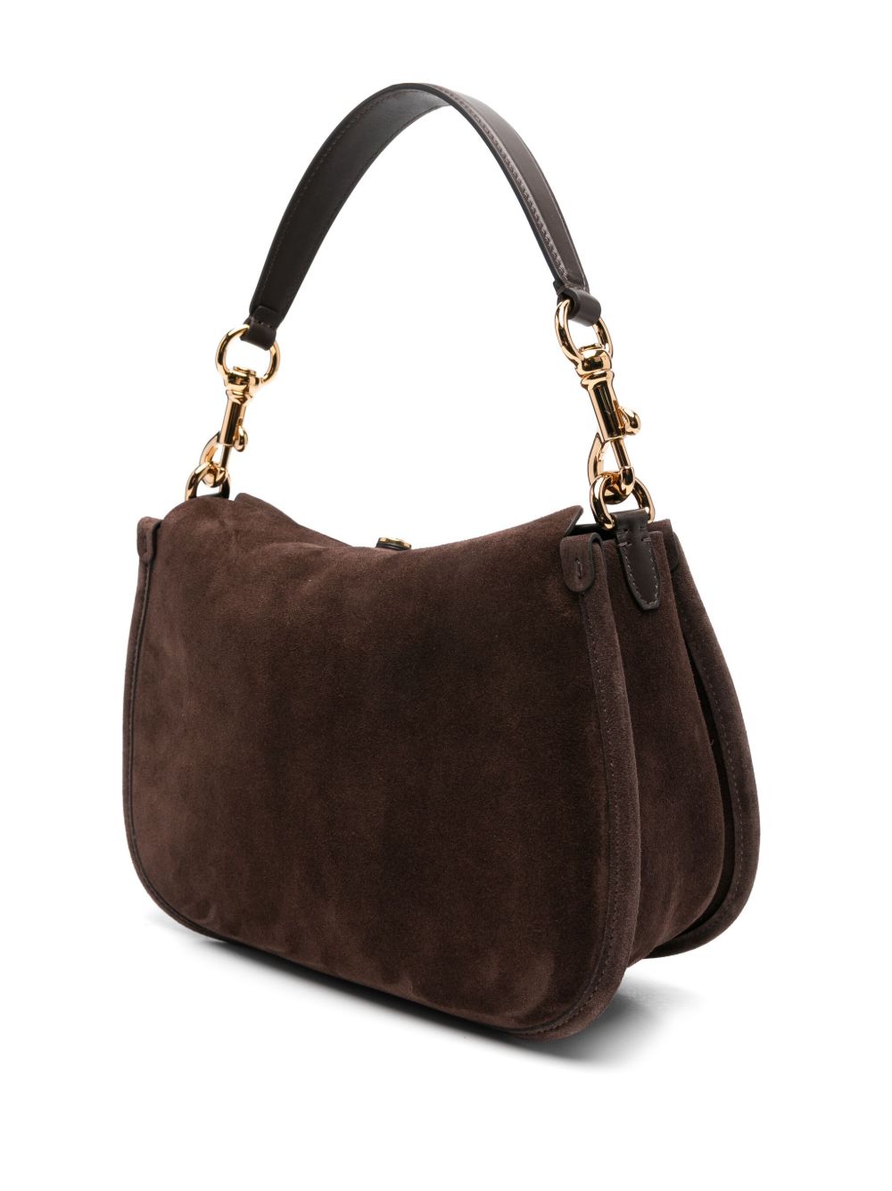 ETRO Borsa Pony media in suede marrone scuro 