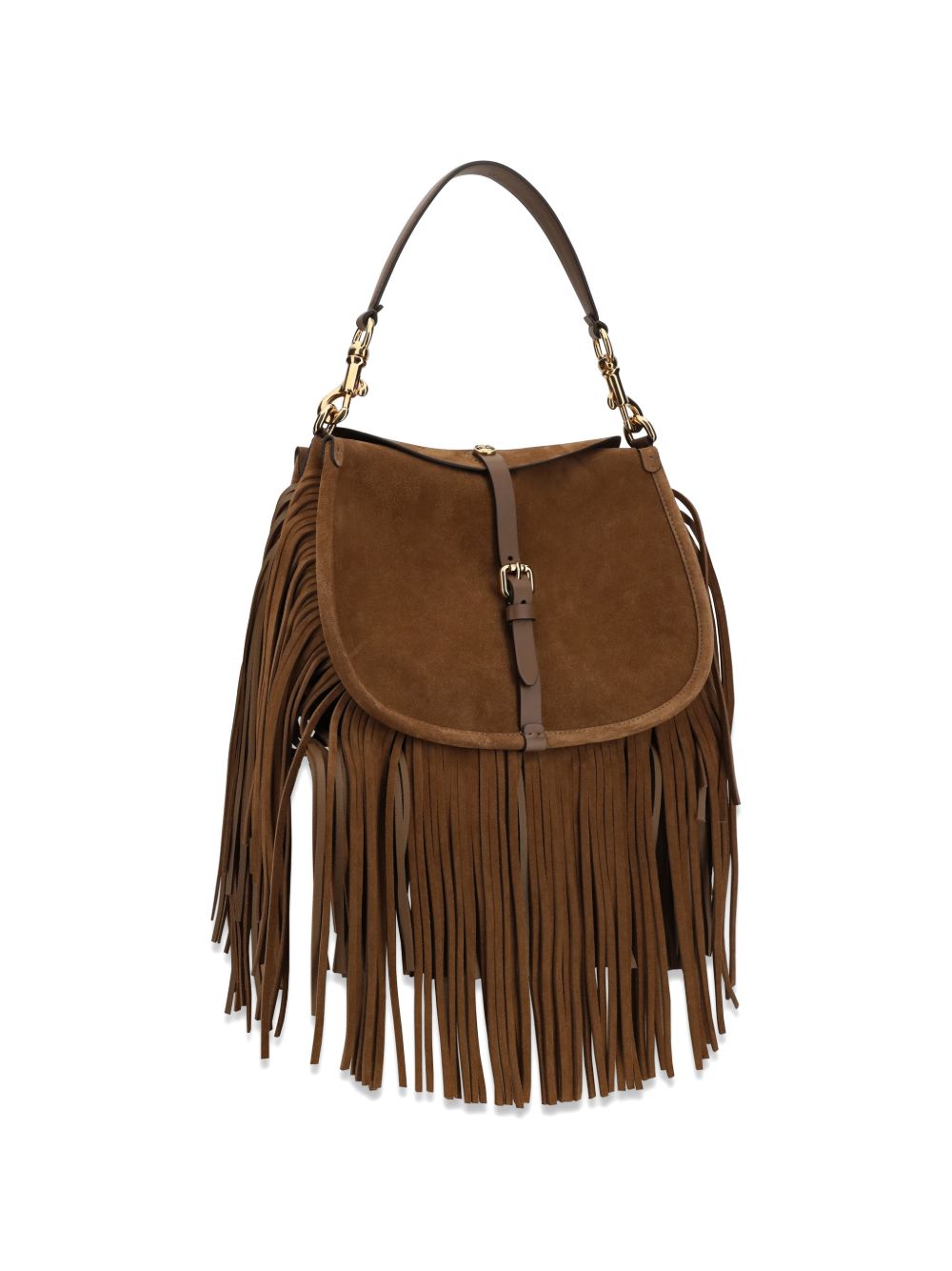 ETRO Borsa a spalla Pony media in pelle scamosciata marrone 