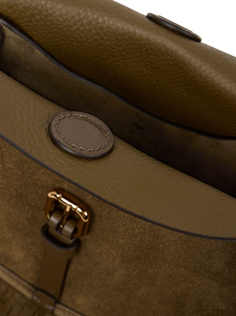 ETRO Borsa a spalla Pony Small verde in suede con frange 