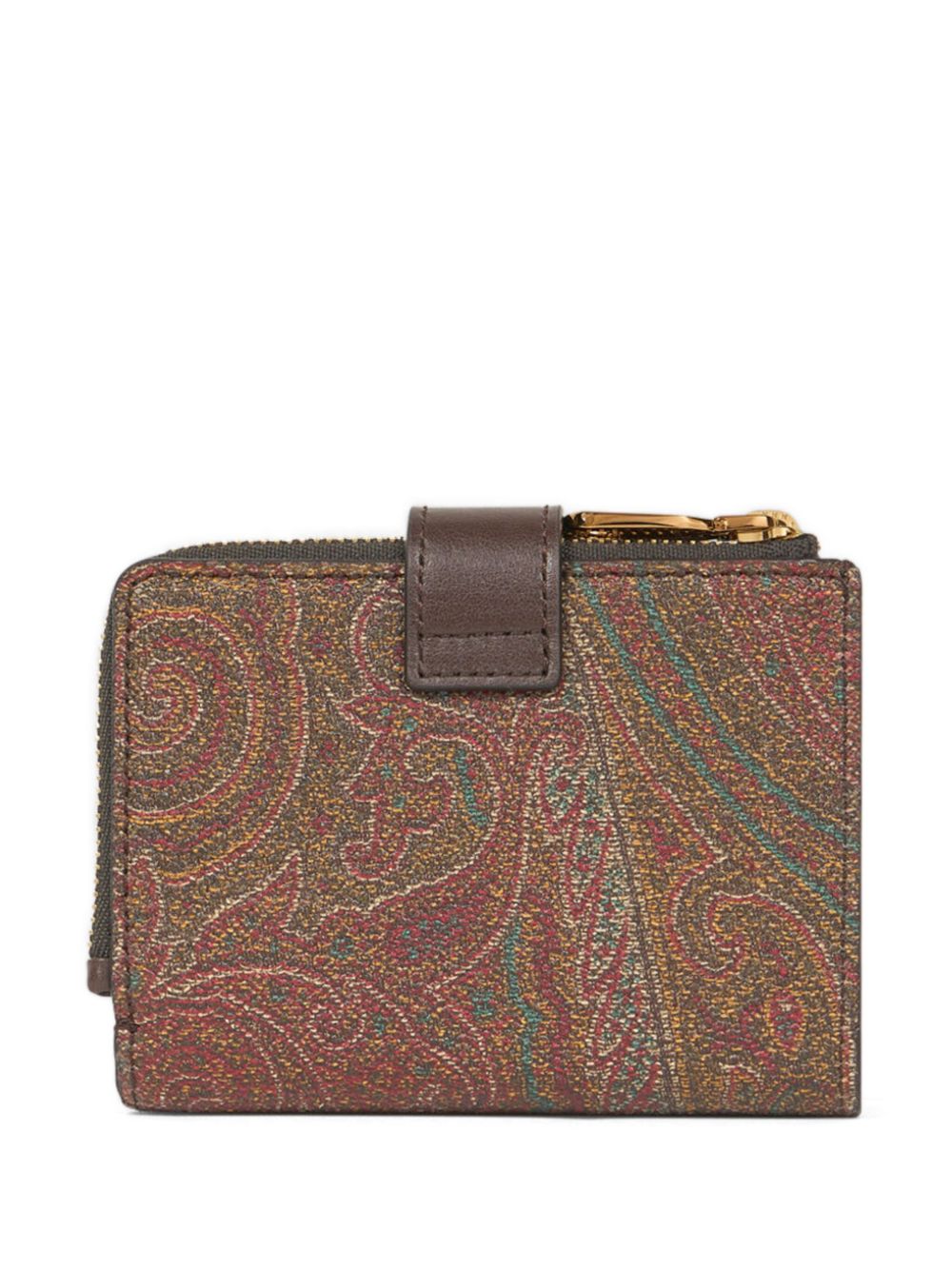 ETRO Portafoglio Paisley marrone con chiusura a bottone 
