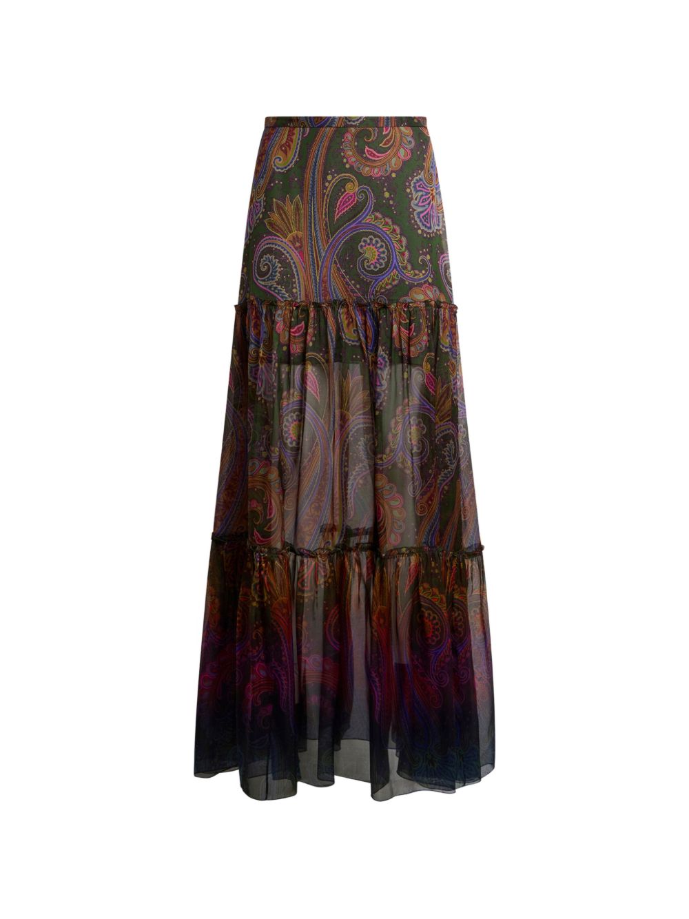 ETRO Gonna midi in pura seta multicolore 
