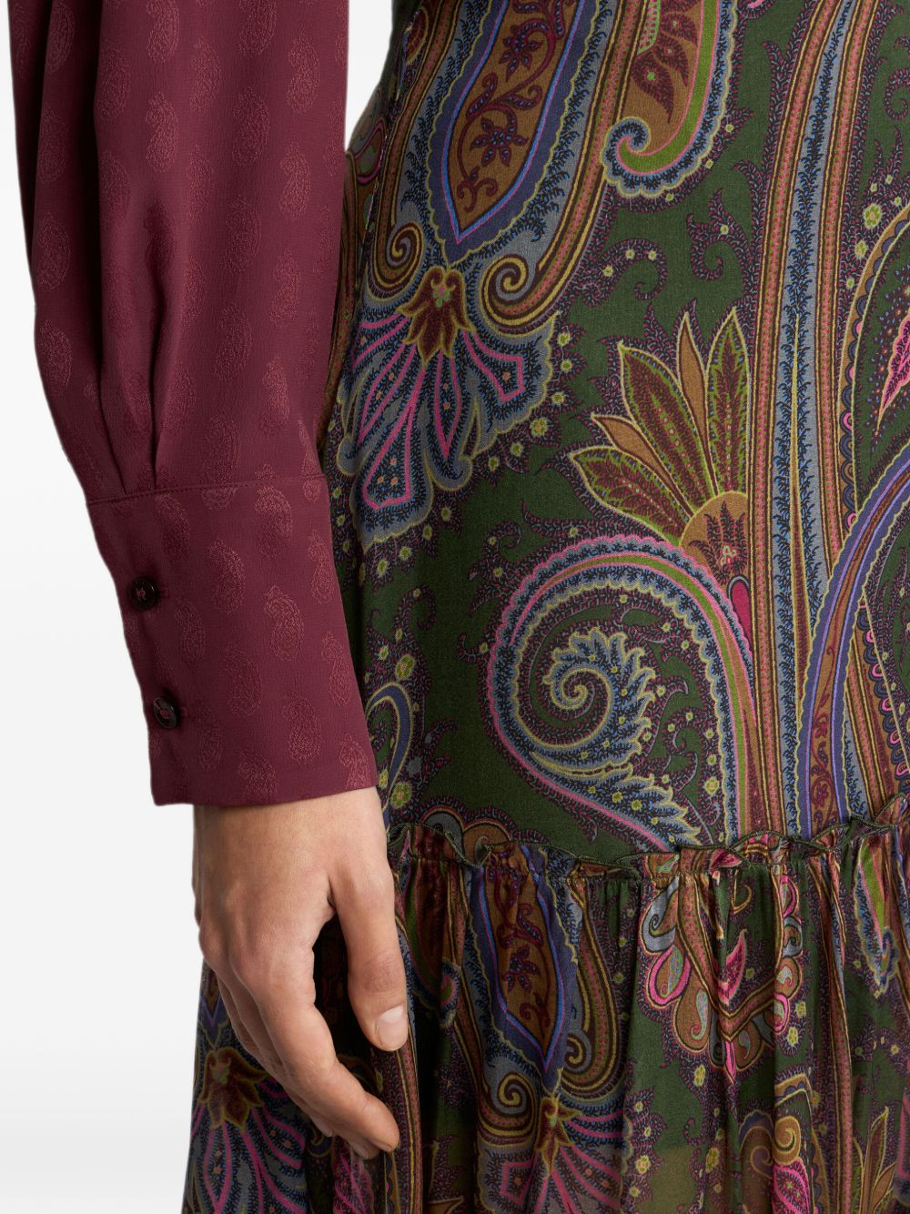 ETRO Gonna midi in pura seta multicolore 