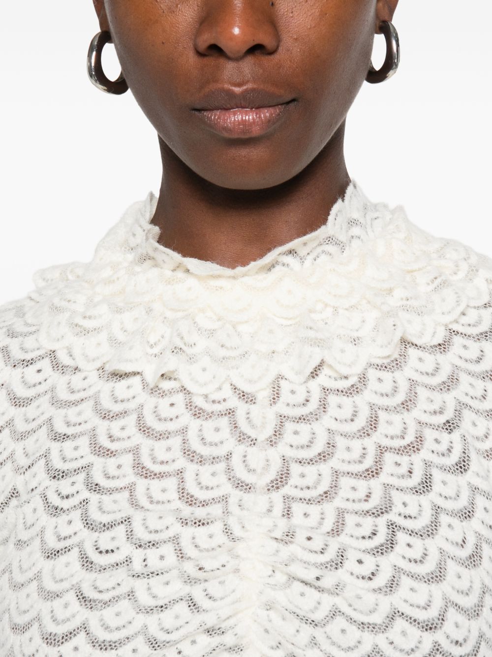 FARM RIO Blusa in Pizzo Off-White 