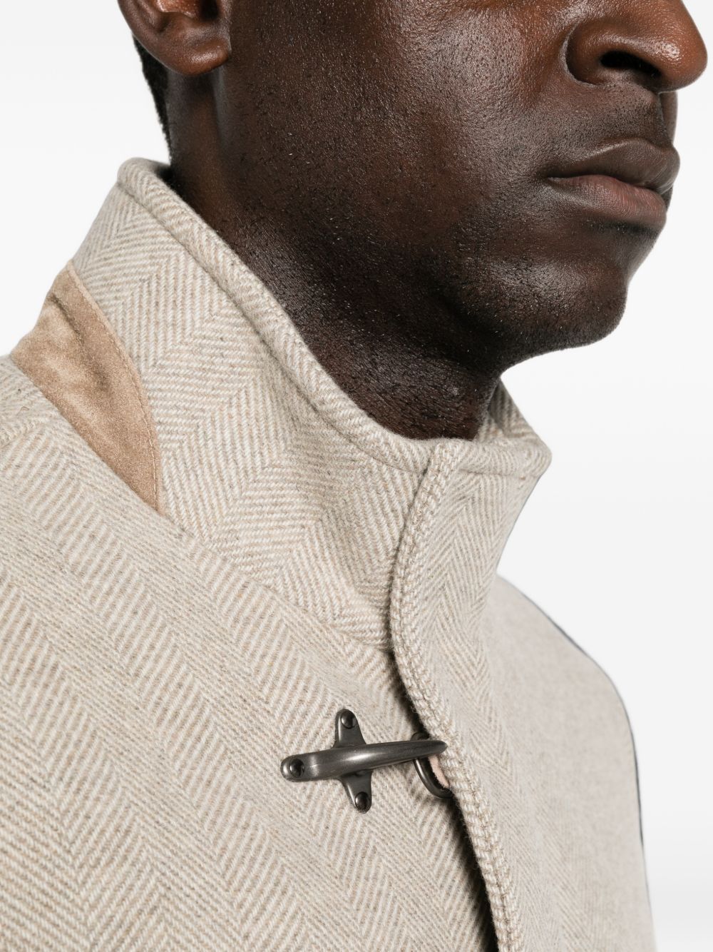 FAY Cappotto corto da uomo Nami color beige con tasche in lana 