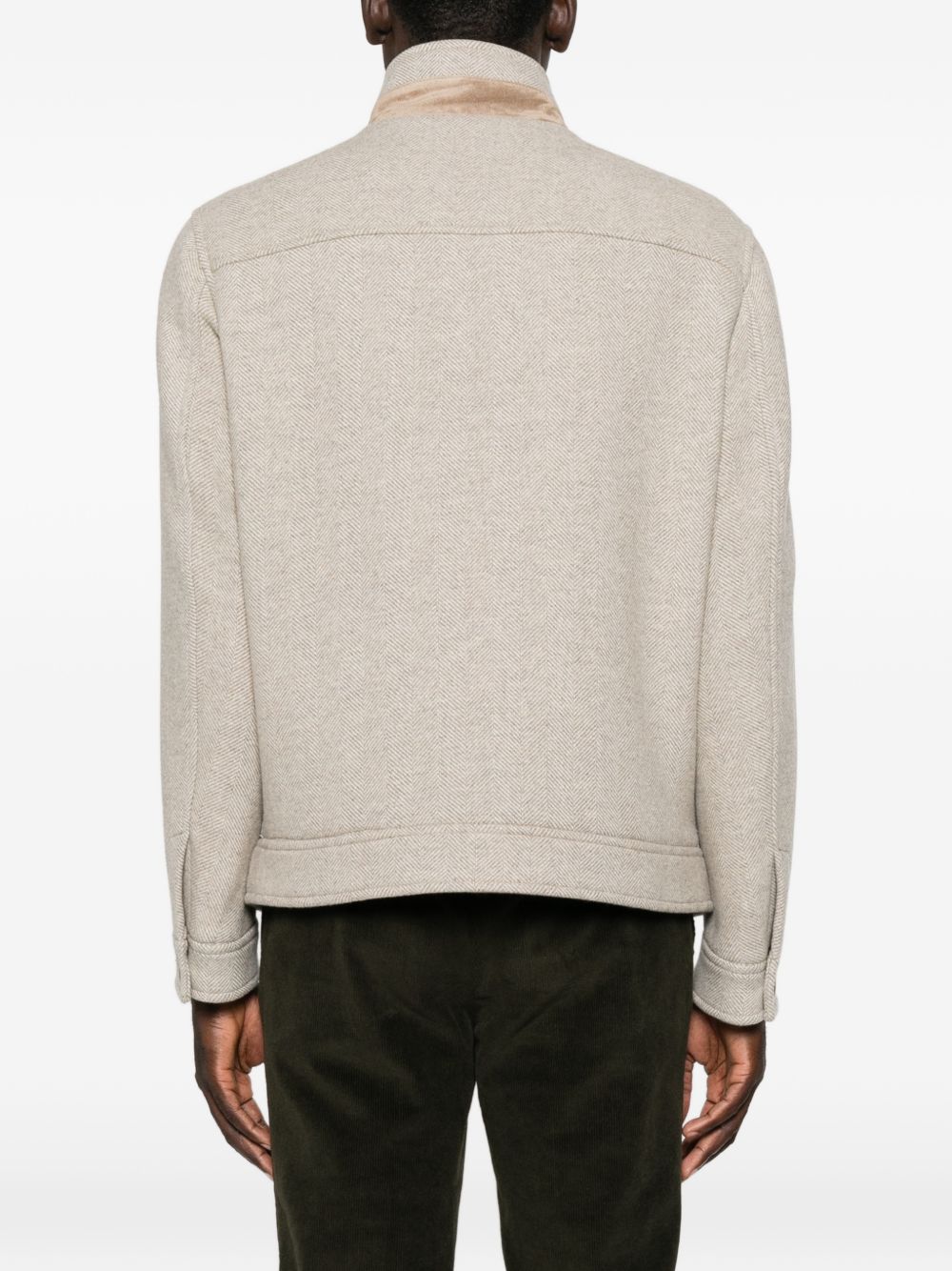 FAY Cappotto corto da uomo Nami color beige con tasche in lana 