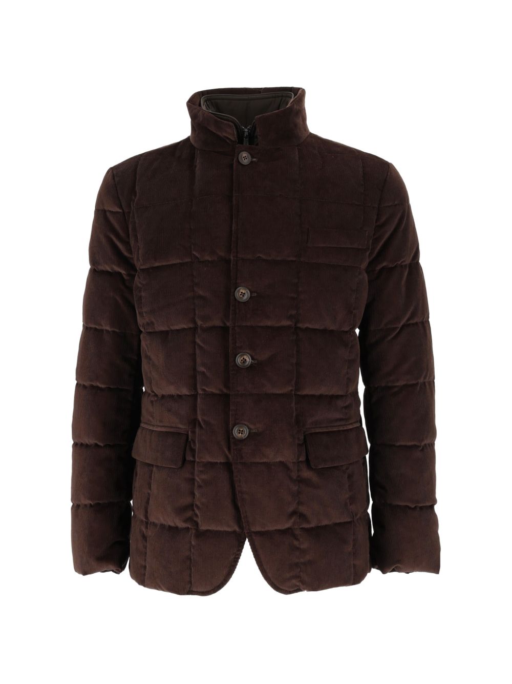 FAY Cappotto corto marrone trapuntato con collo alto 