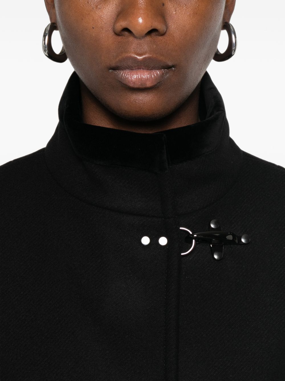 FAY Cappotto lungo in misto lana nero 