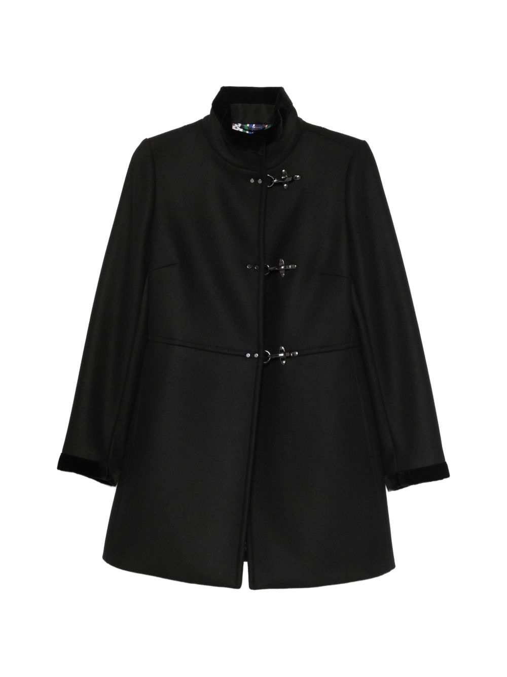 FAY Cappotto lungo in misto lana nero 