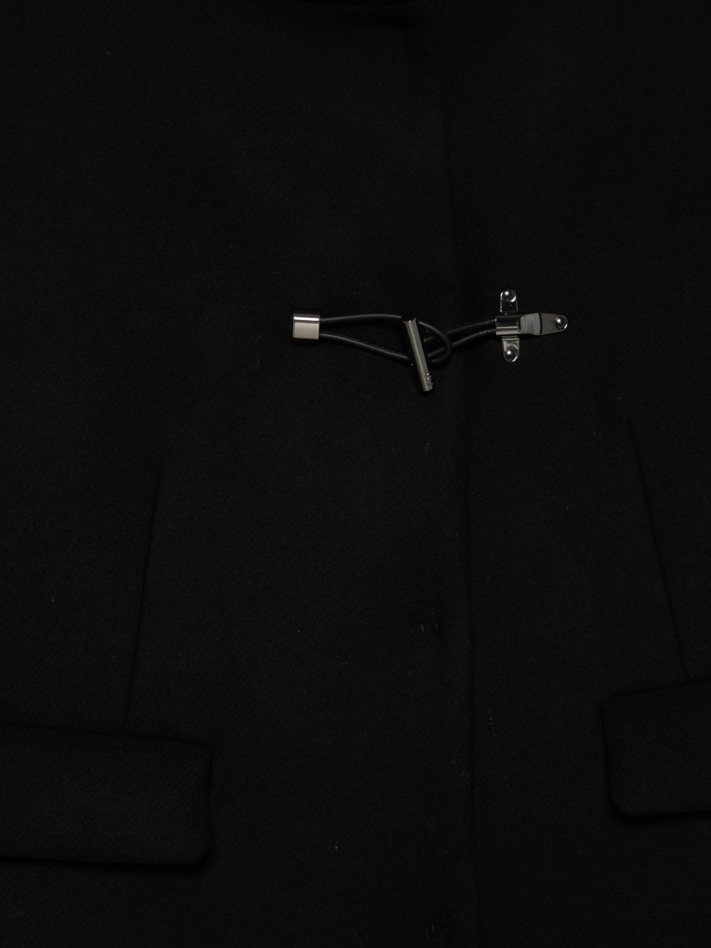 FAY Cappotto in misto lana nero con cappuccio trapuntato 