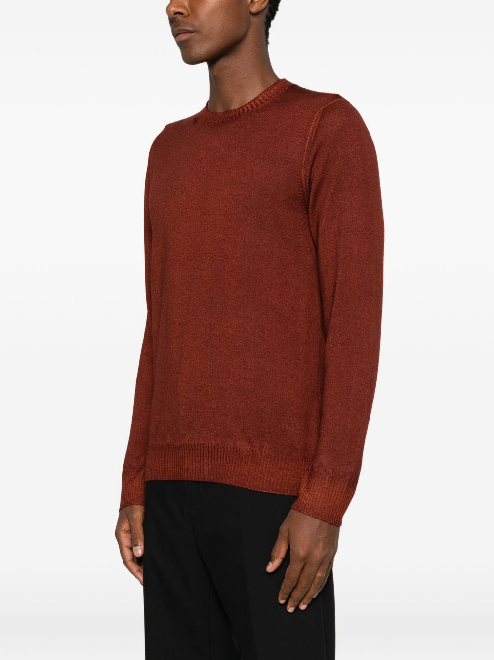 FAY Maglia in lana rosso mattone 