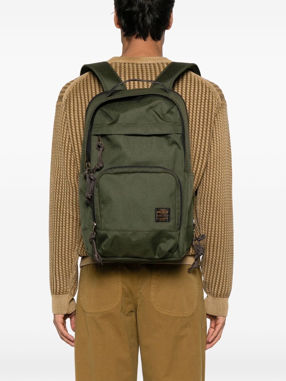 FILSON Zaino verde militare multi tasche con zip 