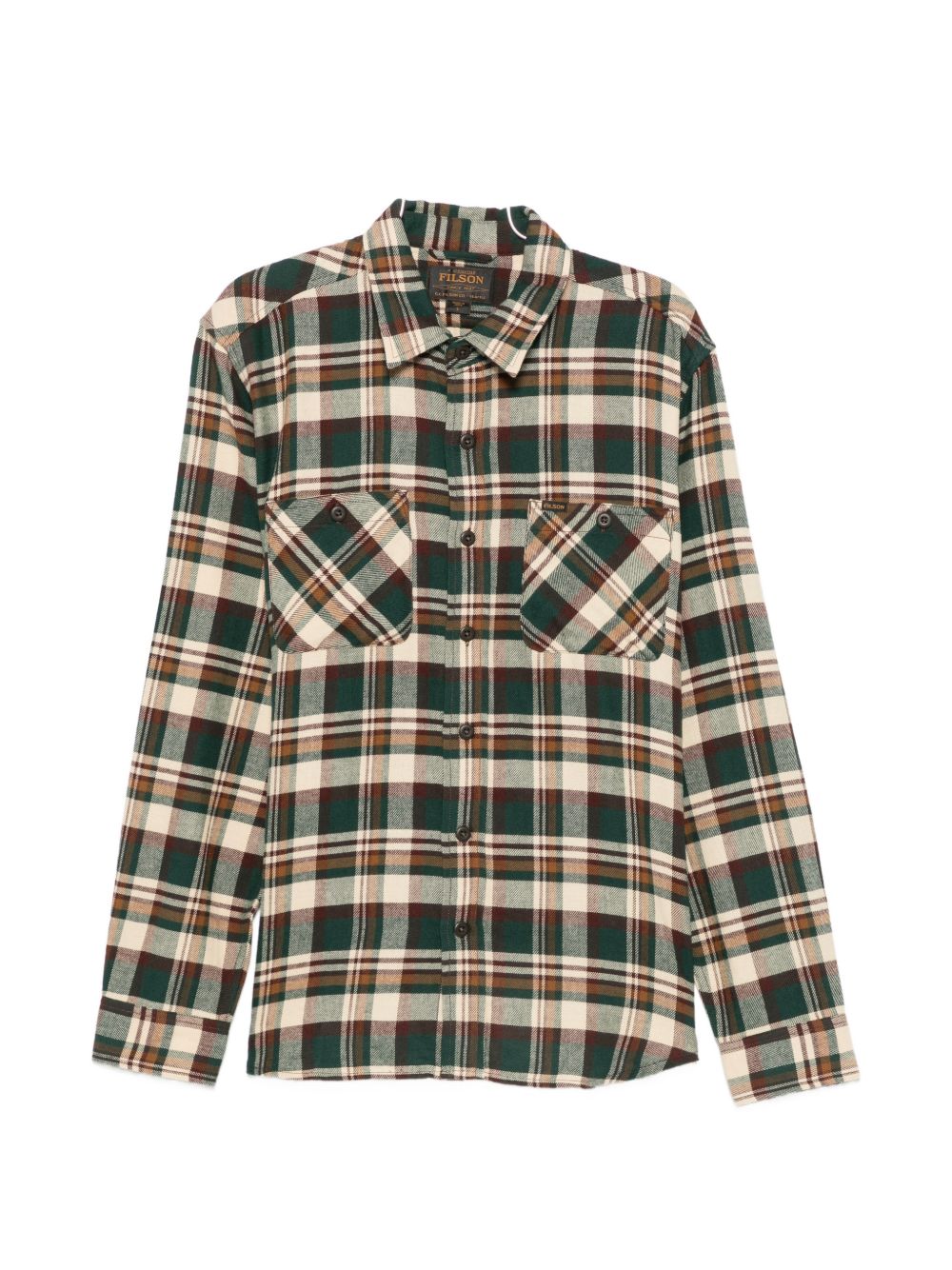 FILSON Camicia in tartan verde con tasche sul petto 