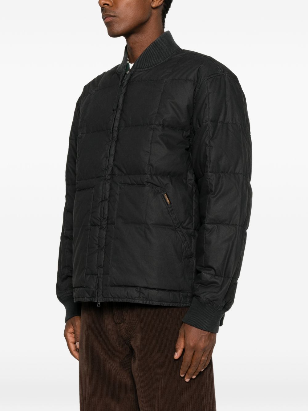 FILSON Giacca trapuntata nera da uomo con tasche 