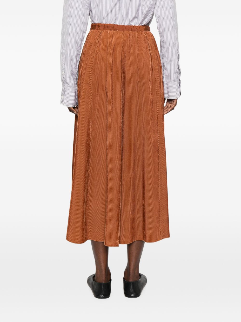 FORTE FORTE Gonna lunga drappeggiata marrone aranciato My Skirt 