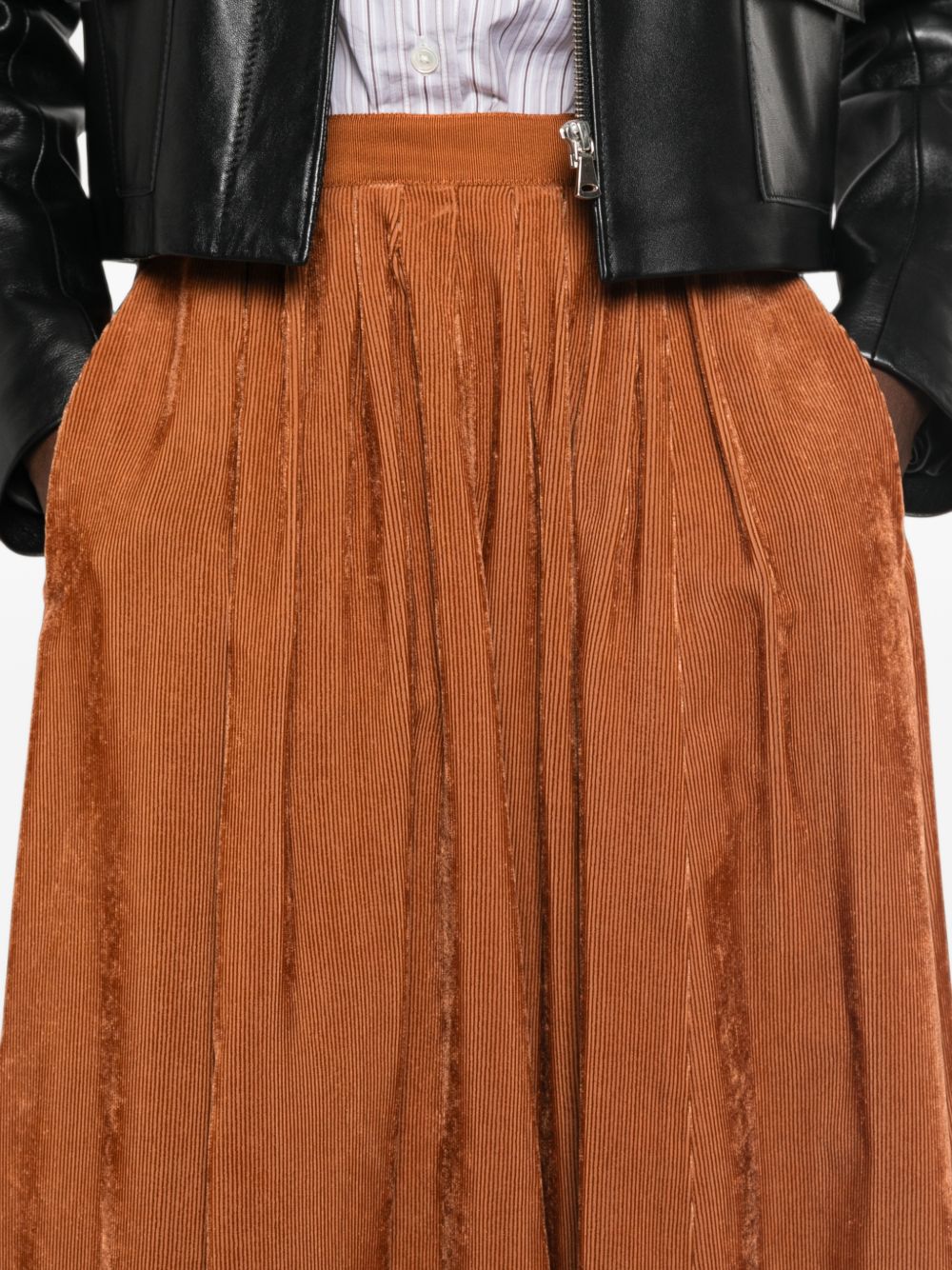 FORTE FORTE Gonna lunga drappeggiata marrone aranciato My Skirt 