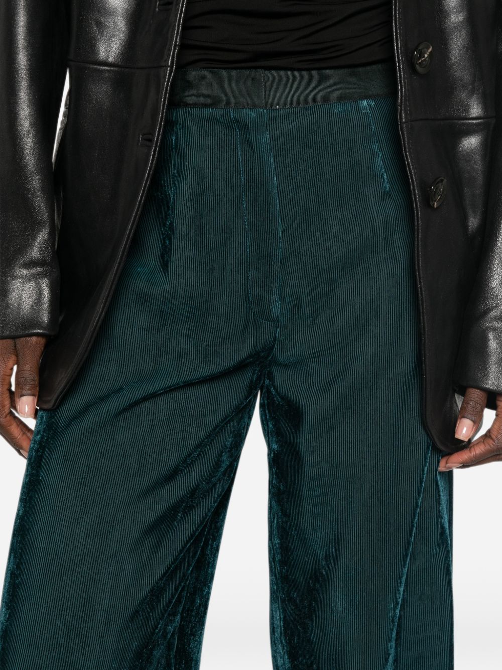 FORTE FORTE Pantaloni casual morbidi blu petrolio My Pants 