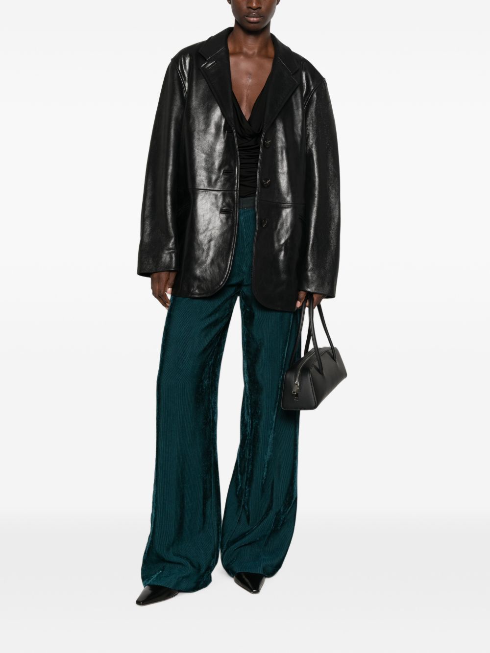 FORTE FORTE Pantaloni casual morbidi blu petrolio My Pants 