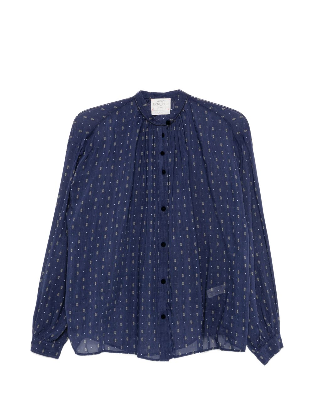 FORTE FORTE Camicia blu in cotone e seta 