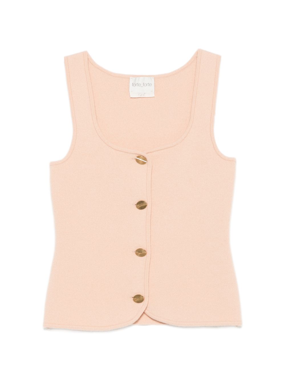FORTE FORTE Gilet in maglia rosa in lana e cashmere 