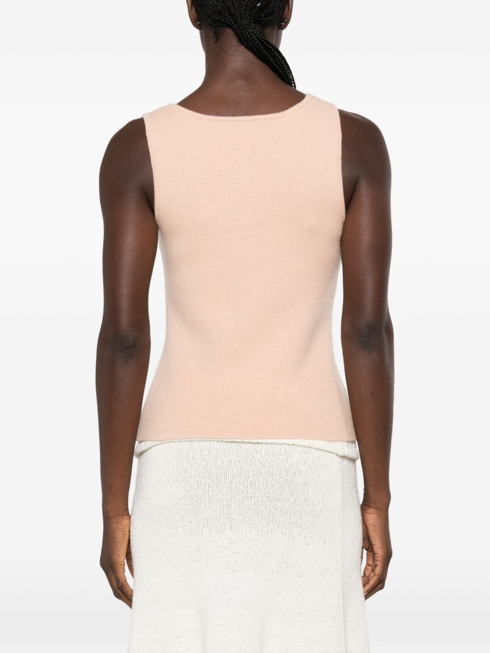 FORTE FORTE Gilet in maglia rosa in lana e cashmere 