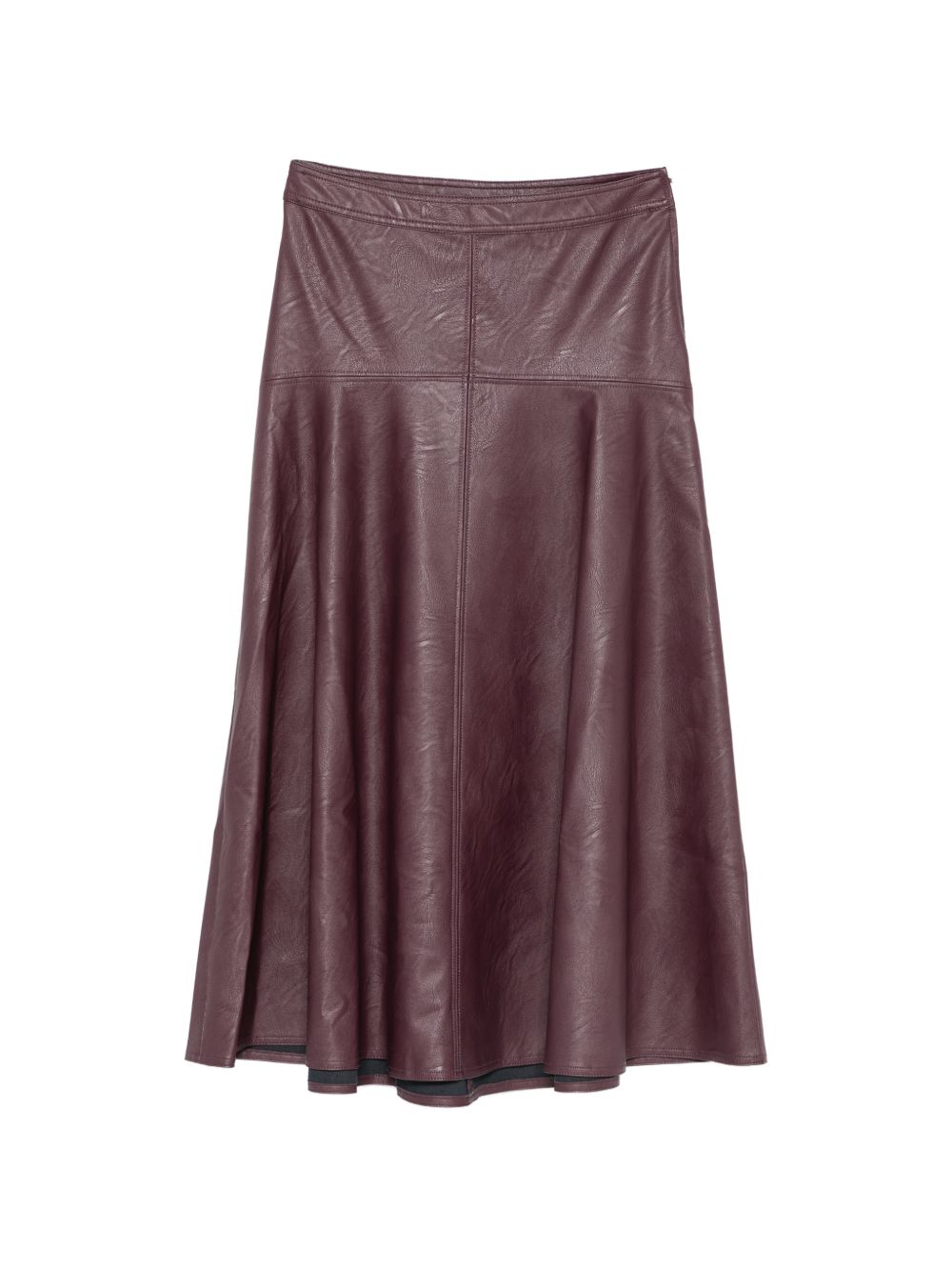 FORTE FORTE Gonna midi in eco-pelle bordeaux 