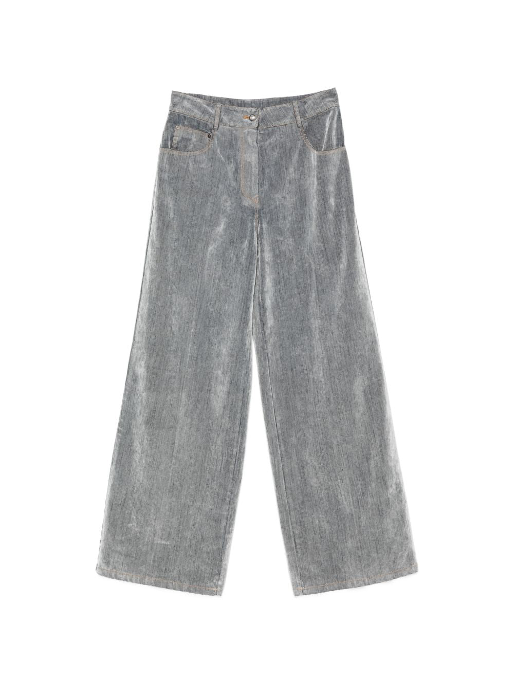 FORTE FORTE Pantaloni My Pants grigi morbidi con tasche 