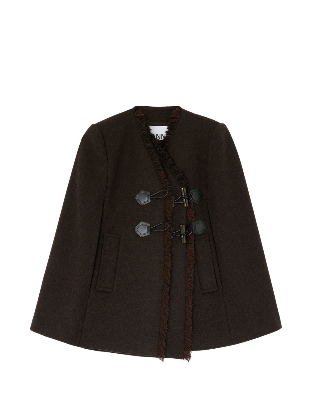 GANNI Mantella Marrone in Lana e Cashmere 