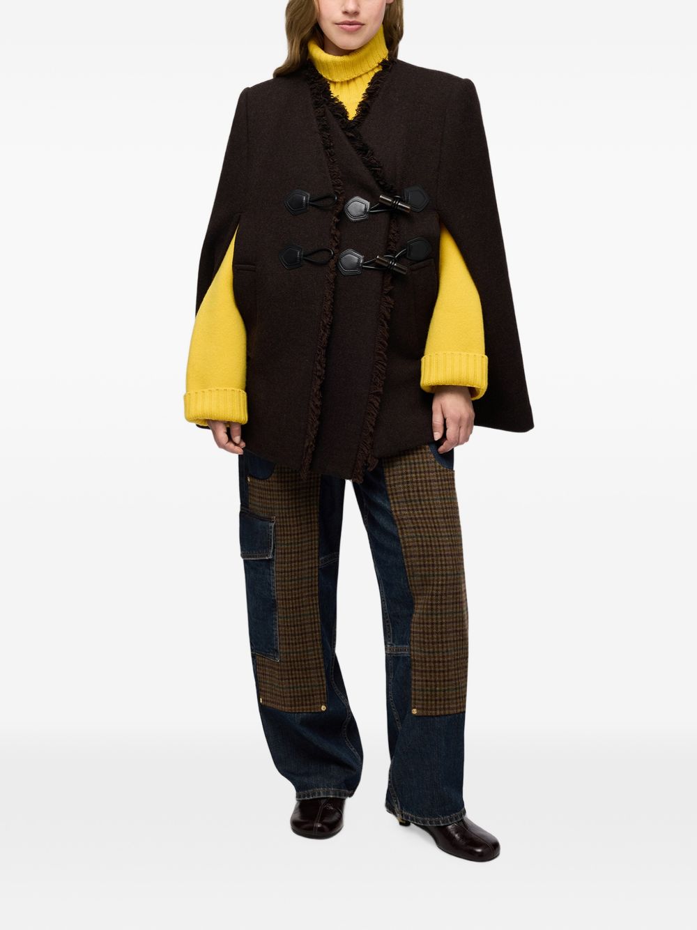 GANNI Mantella Marrone in Lana e Cashmere 