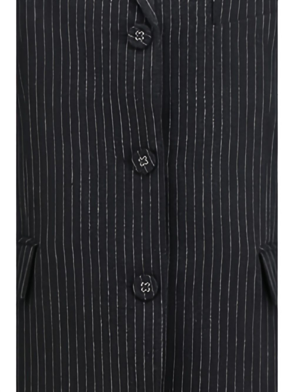 GANNI Blazer Monopetto Gessato Nero 