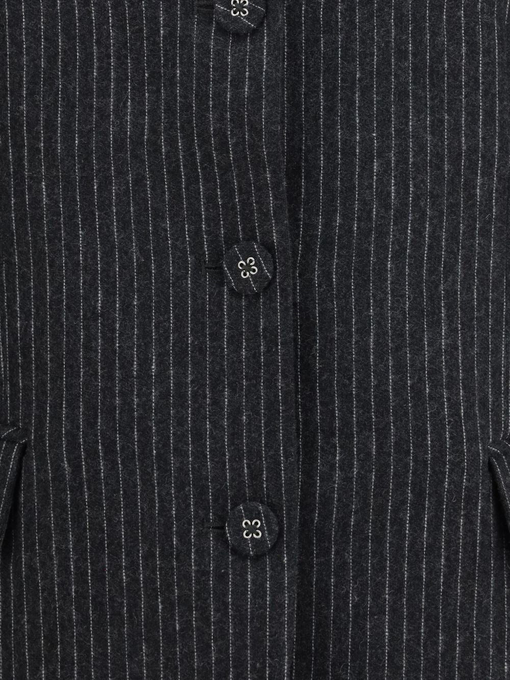 GANNI Blazer Monopetto Gessato Nero 
