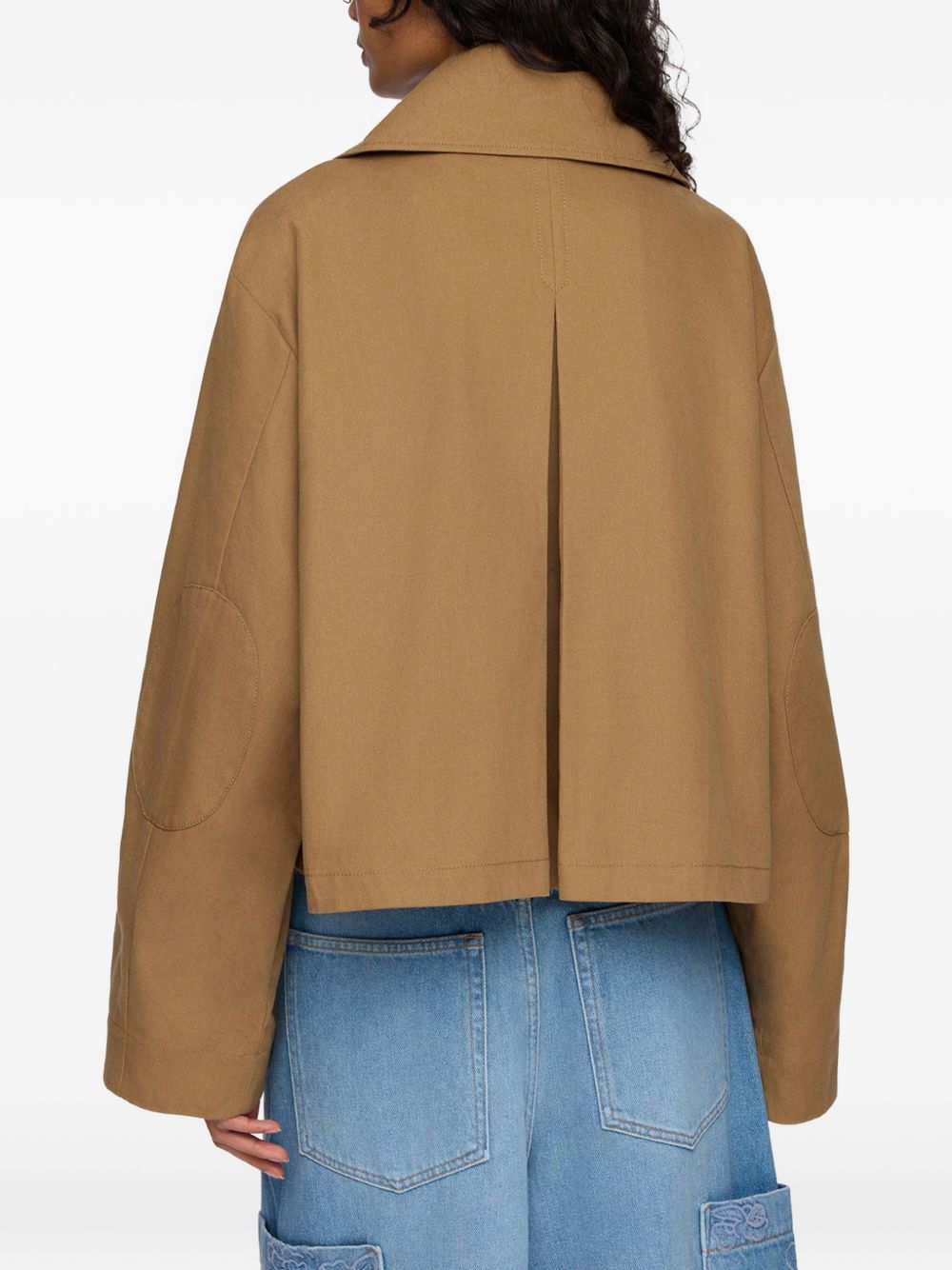 GANNI Giacca in canvas marrone 