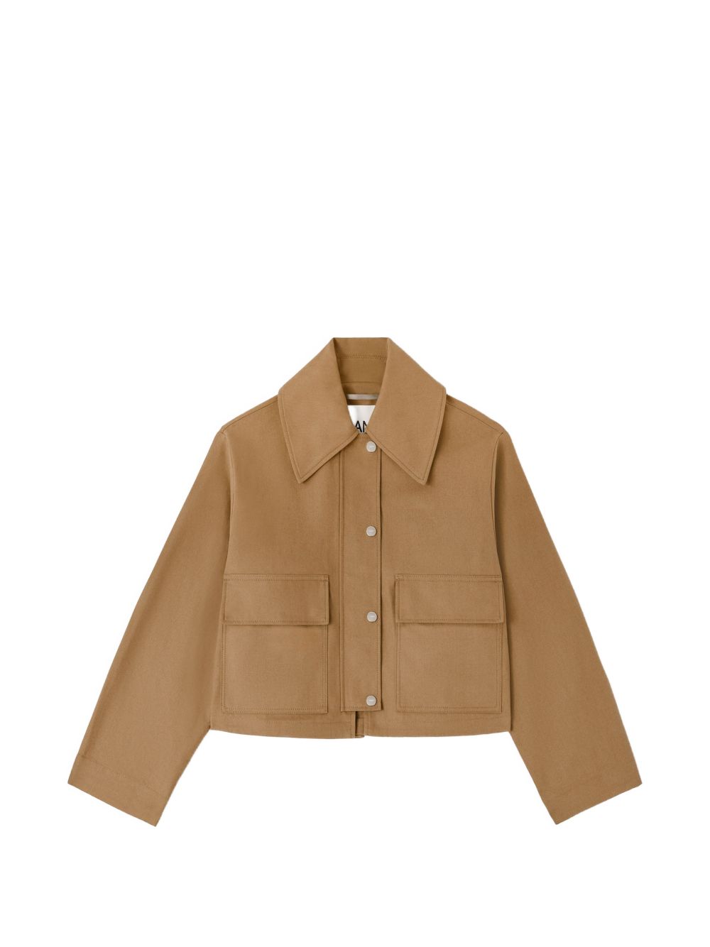 GANNI Giacca in canvas marrone 
