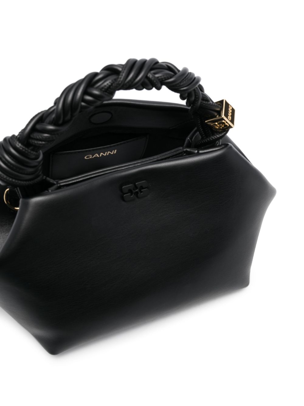 GANNI Borsa a mano Bou Bag Small in pelle nera 