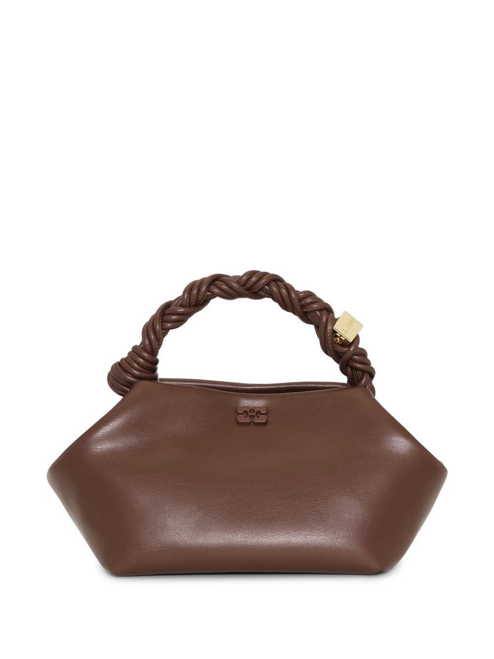 GANNI Borsa a mano Bou Bag Small in pelle color cioccolato 