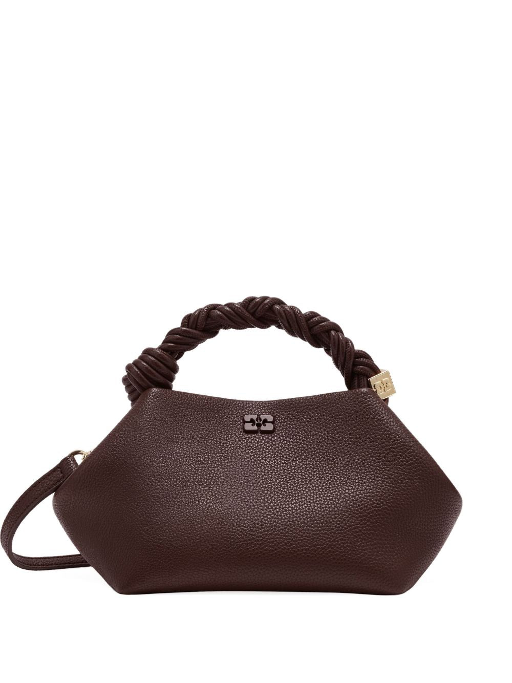GANNI Borsa Bou Small in pelle grana con manico scultoreo 