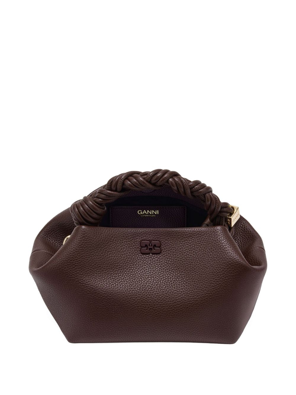 GANNI Borsa Bou Small in pelle grana con manico scultoreo 