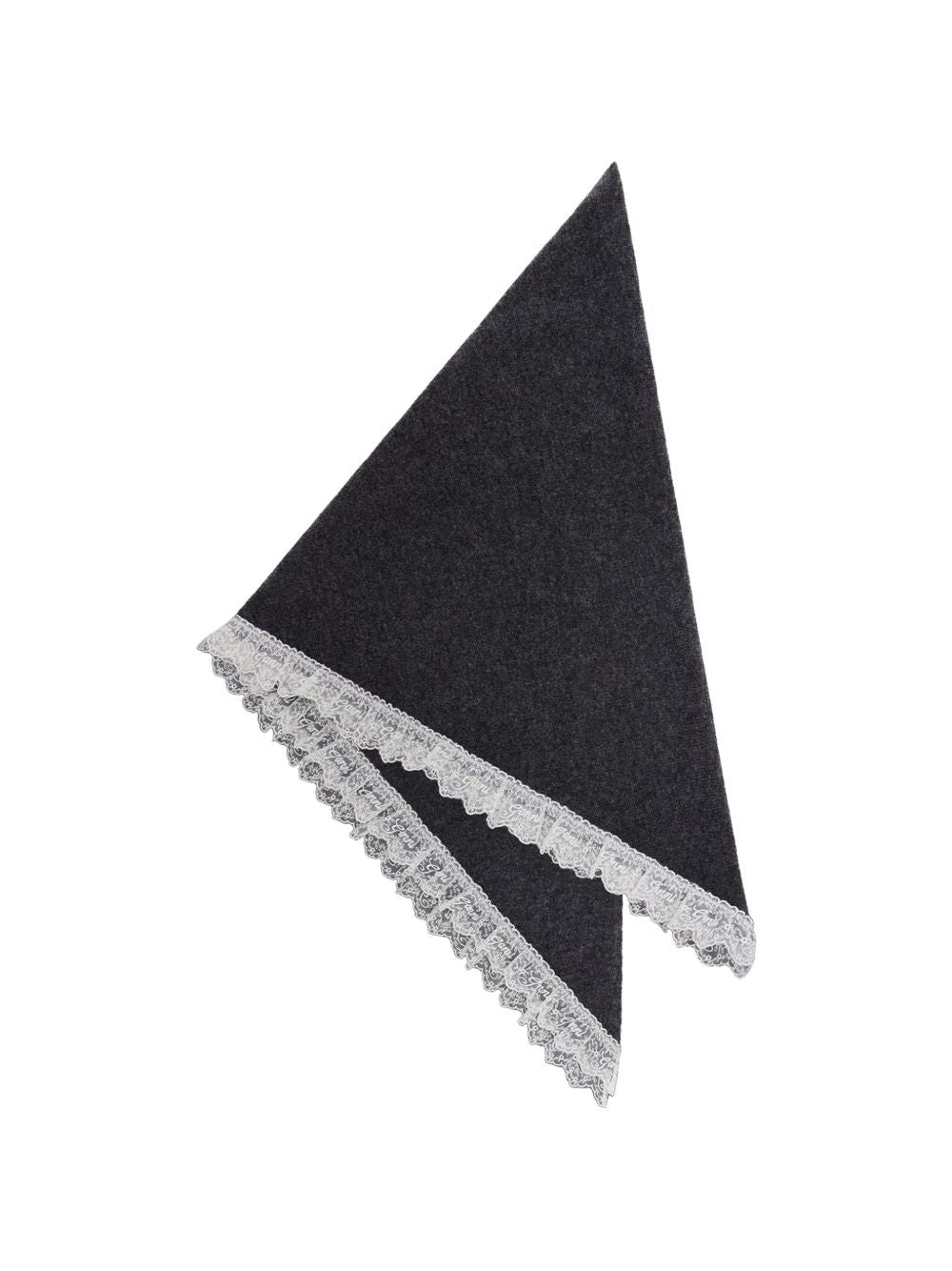GANNI Foulard Grigio antracite in lana 