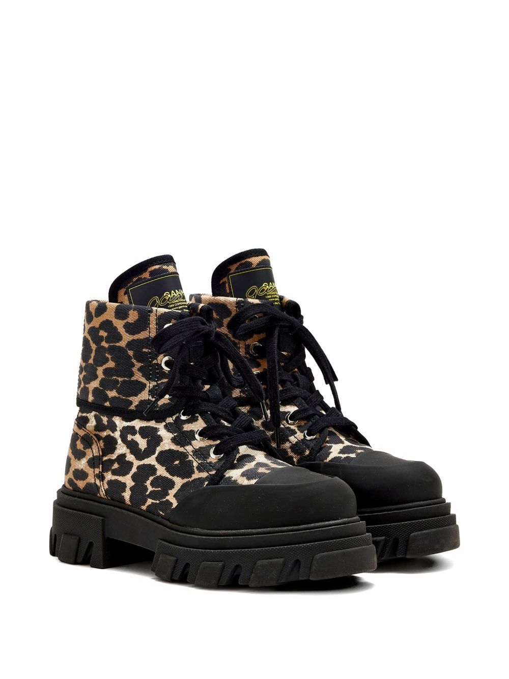 GANNI Anfibi animalier multicolor in cotone 