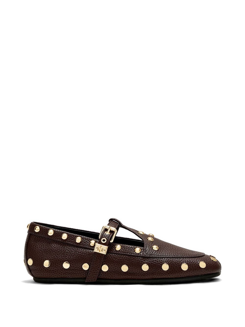 GANNI Ballerine Mary Jenny in finitura grained color marrone 