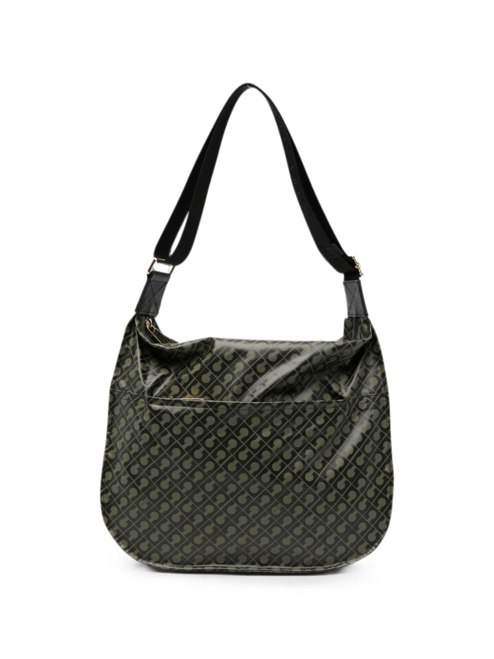 GHERARDINI Borsa Forest a spalla verde con logo all-over 