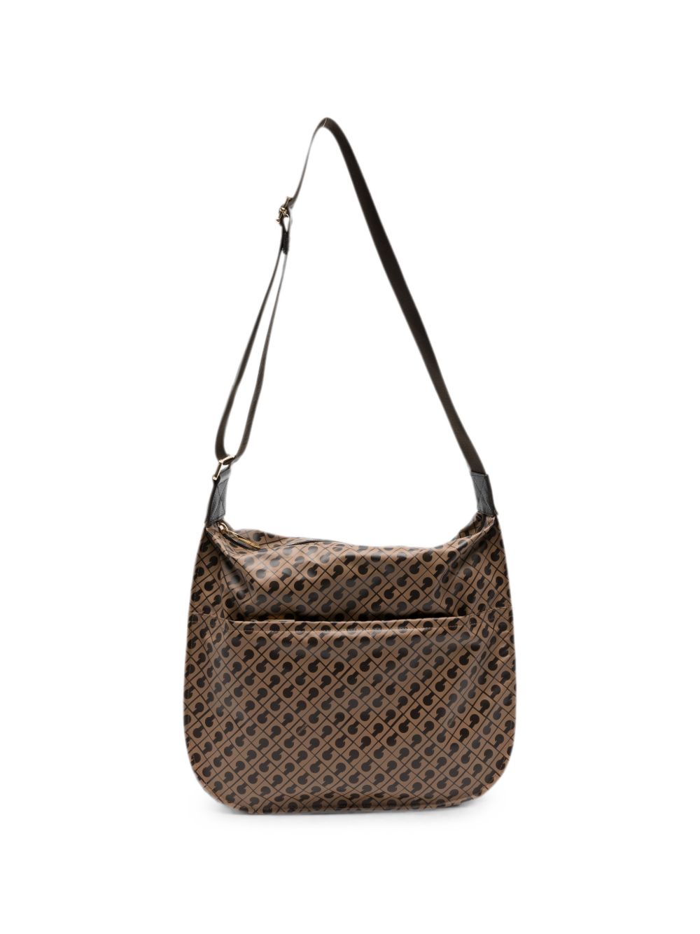 GHERARDINI Borsa Toffee a spalla beige con logo all-over 