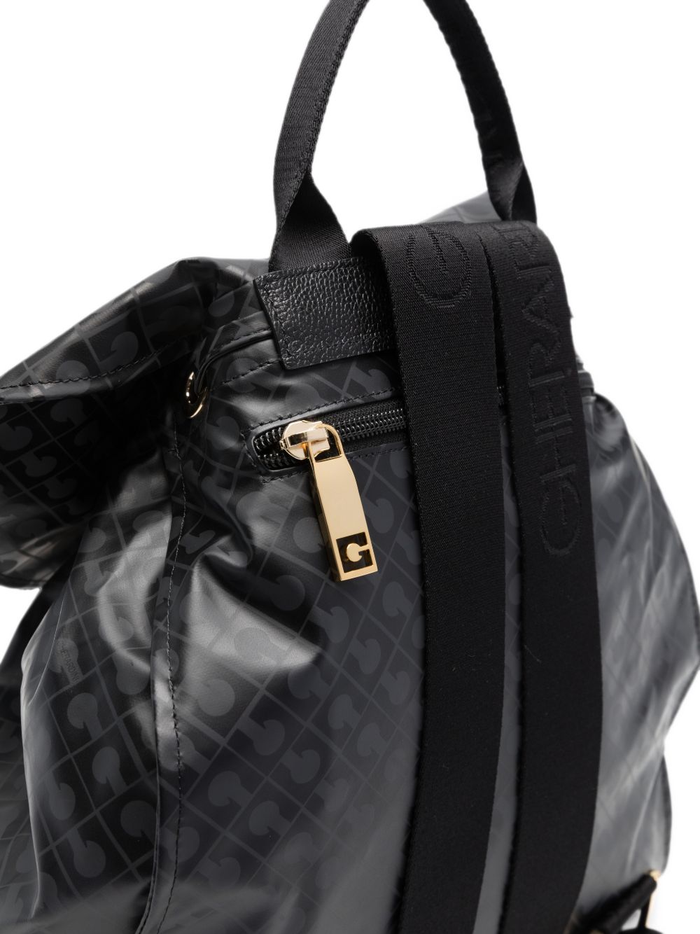 GHERARDINI Zaino EXCALIBUR con logo all-over nero 