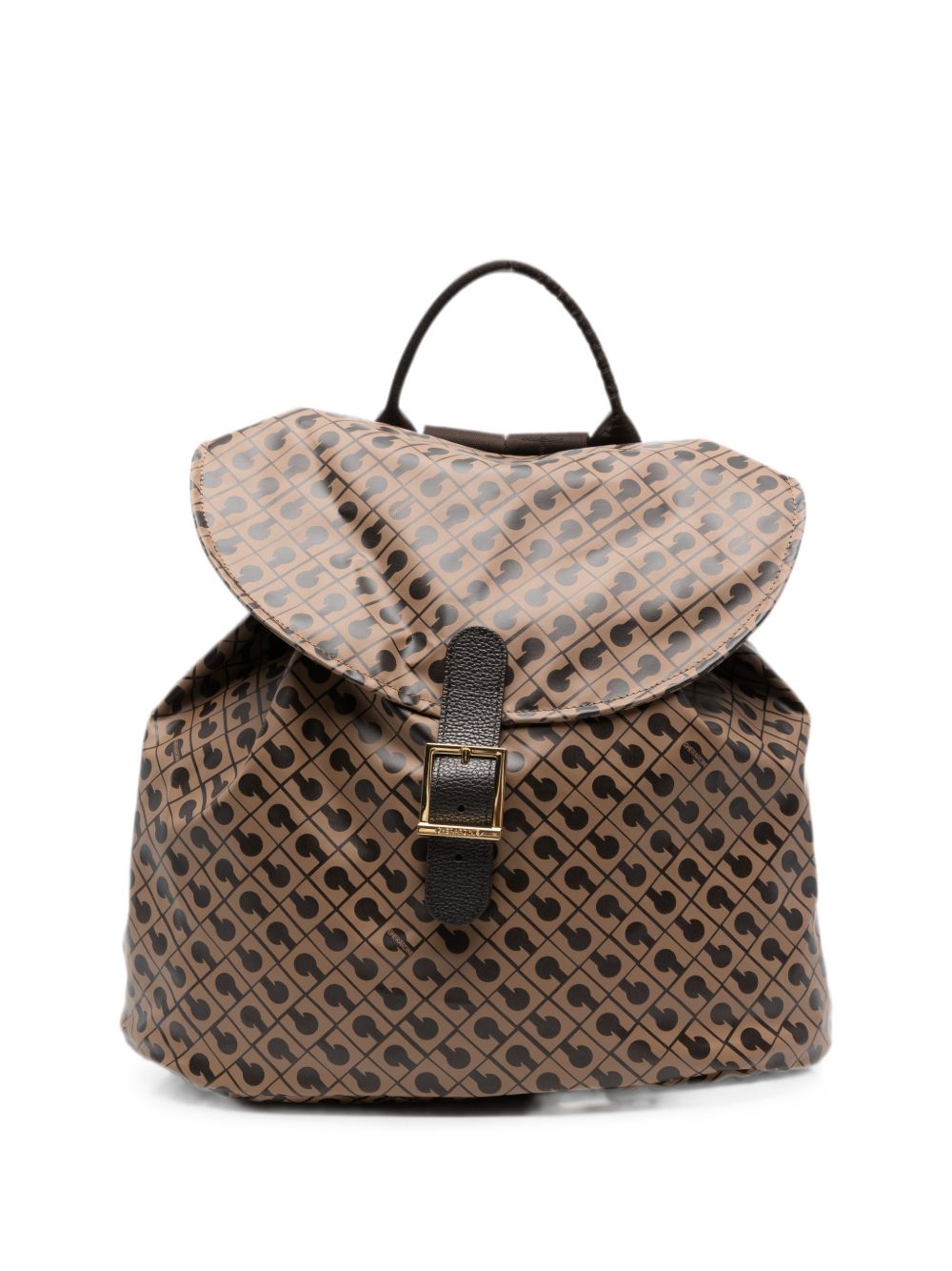 GHERARDINI Zaino TOFFEE con logo all-over beige 