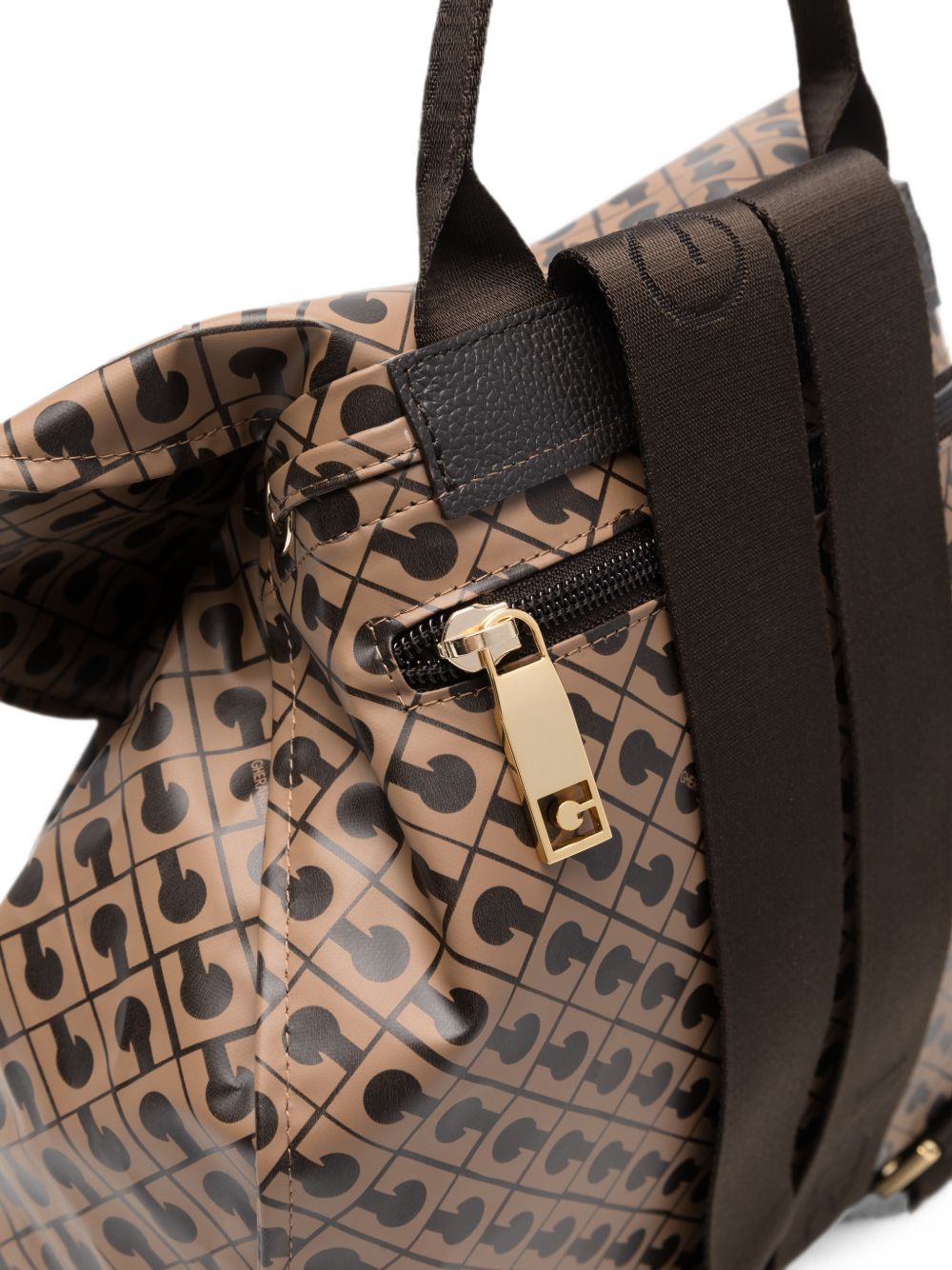 GHERARDINI Zaino TOFFEE con logo all-over beige 