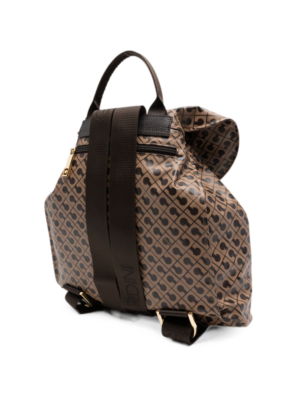 GHERARDINI Zaino TOFFEE con logo all-over beige 